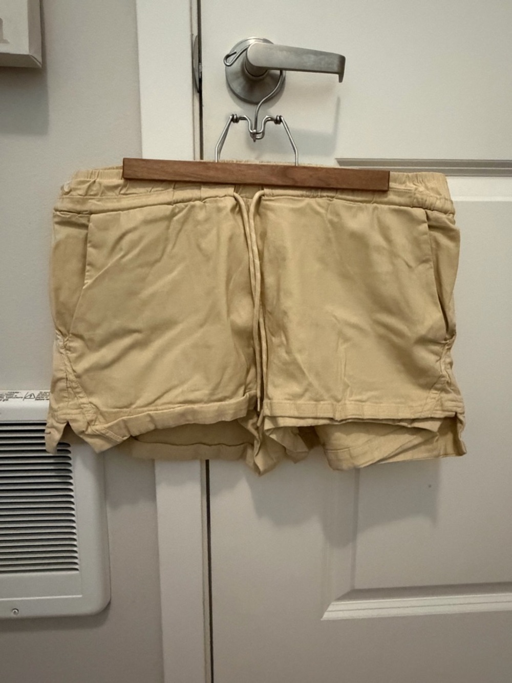 Avalanche Women's Drawstring Athletic Shorts in Light Tan